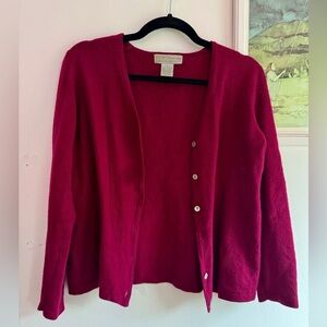 Vintage Red 100% Cashmere Cardigan